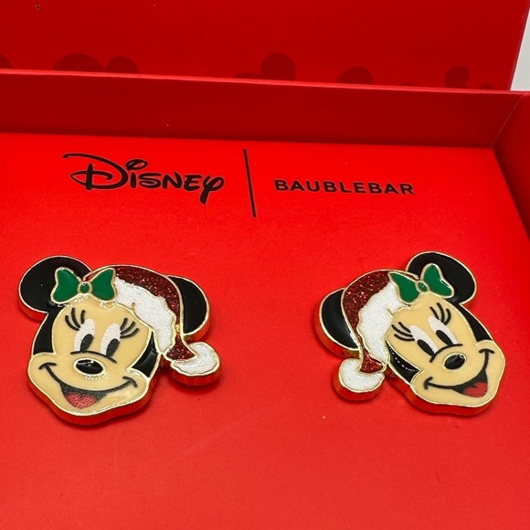 BaubleBar Jewelry - BaubleBar Disney Santa Minnie earrings NIB
